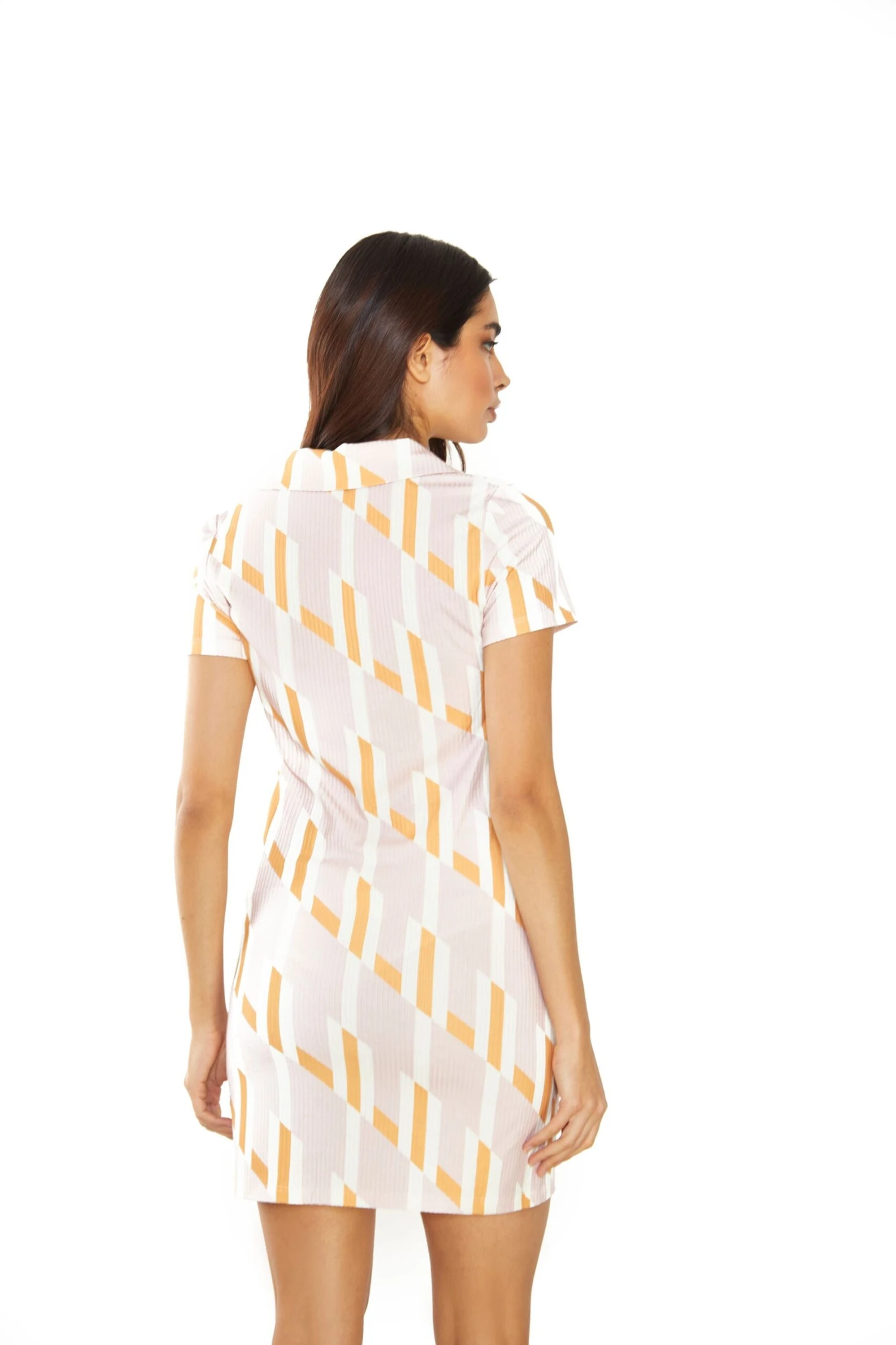 Glamorous Retro Geo Button Front Mini Dress - Image 2