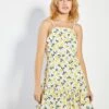 Glamorous Off White Lemon Print Shift Mini Dress