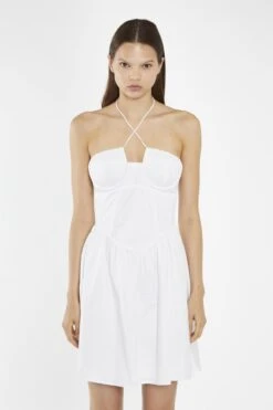 Glamorous White Halterneck Corset Mini-Dress