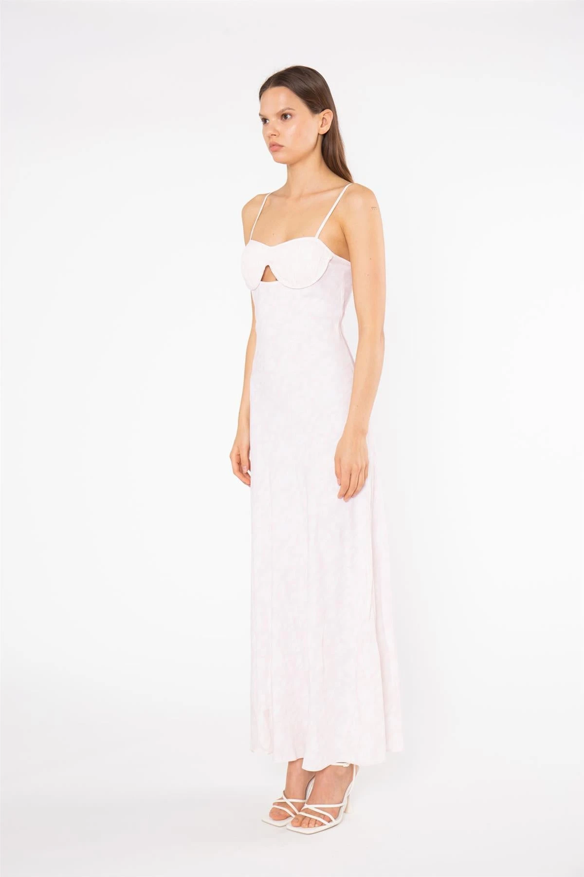 Glamorous Pink-Blurred Print Pleated Bust Midi-Dress - Image 4