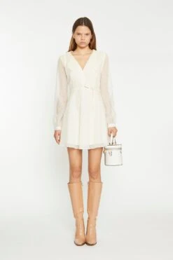 Glamorous Cream Peach Ditsy Organza Mini-Dress