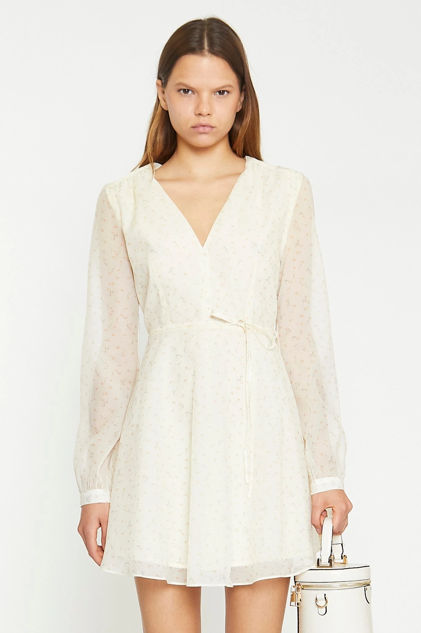 Glamorous Cream Peach Ditsy Organza Mini-Dress - Image 5