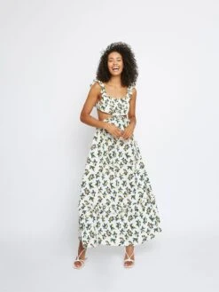 Glamorous Lemon And Pear Print Maxi Dress