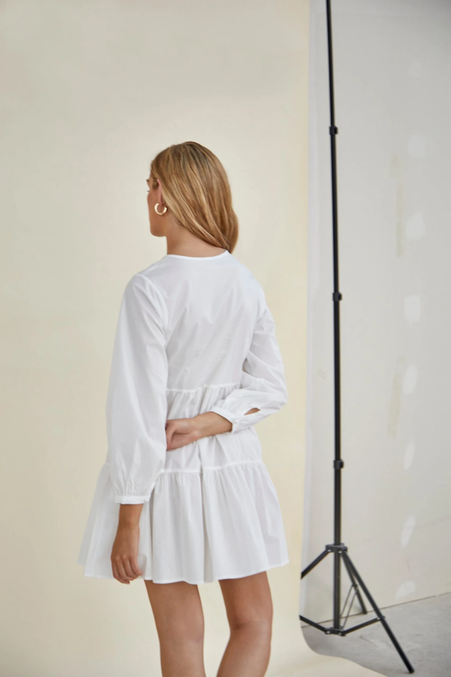 Glamorous Boho Tiered Mini Dress - Image 2