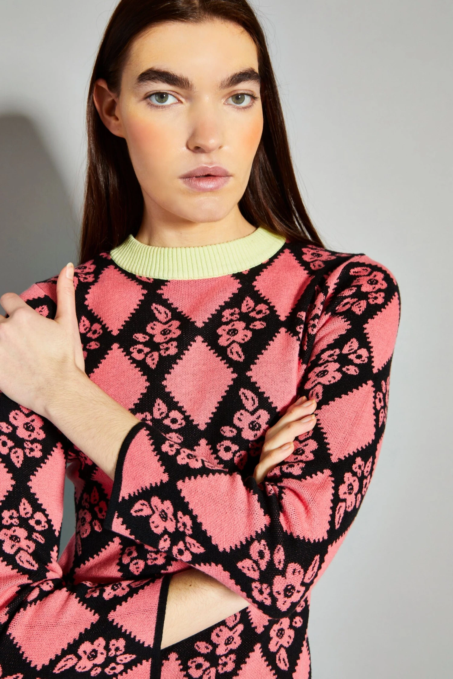 Glamorous Coral Diamond Floral Print Mini Dress - Image 4