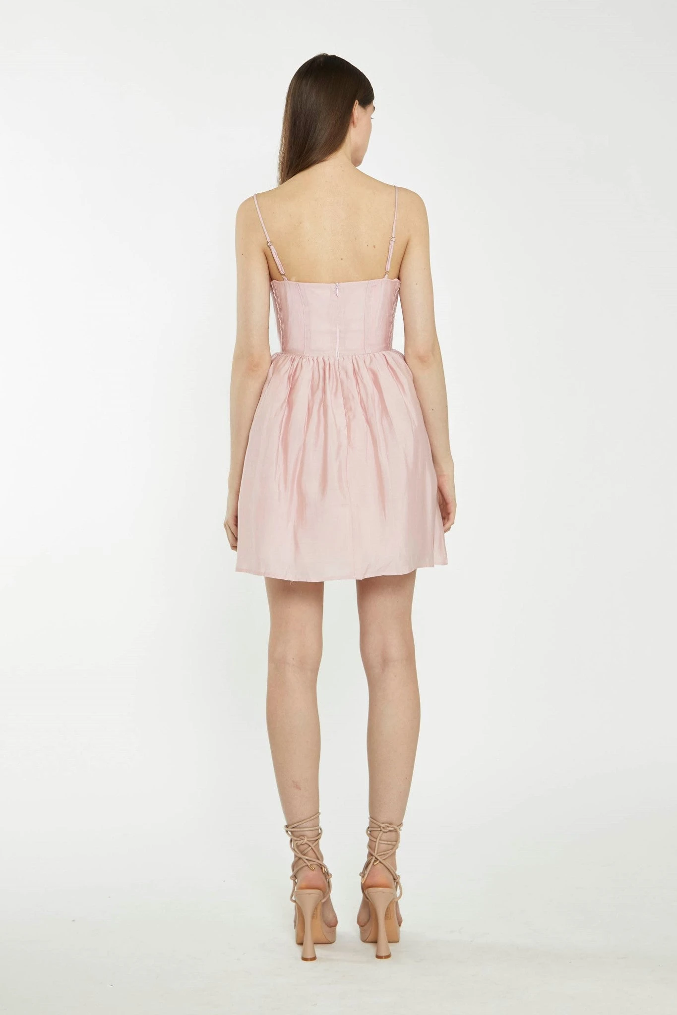 Glamorous Dusty Pink Corset Skater Mini-Dress - Image 2