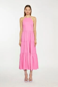 Glamorous Azelea Halter-Neck Tiered Midi Dress