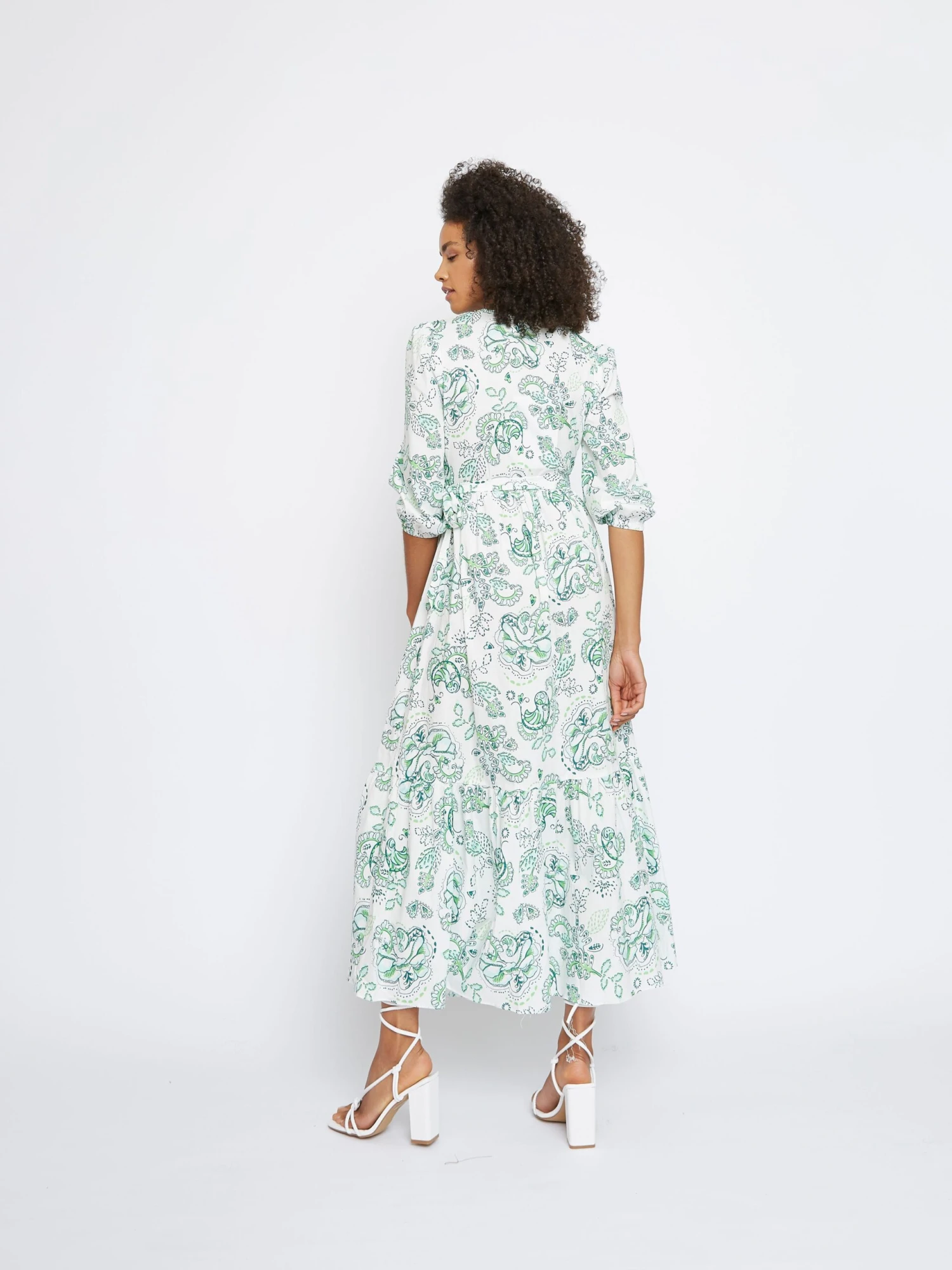 Glamorous Floral Leaf Cotton Midi Dress - Image 2
