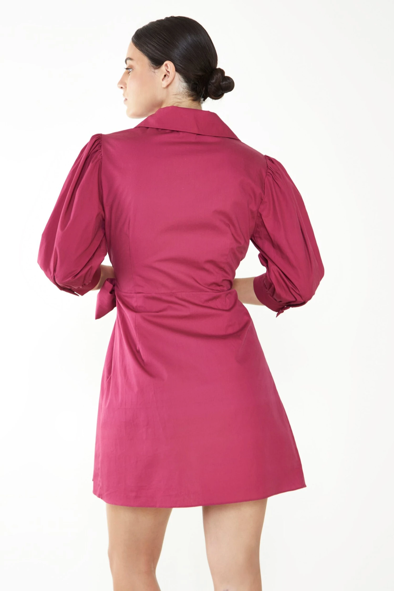 Glamorous Care Dark Raspberry Mini Wrap Dress - Image 2