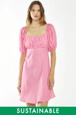 Glamorous Candy-Pink Tie Back Mini-Dress