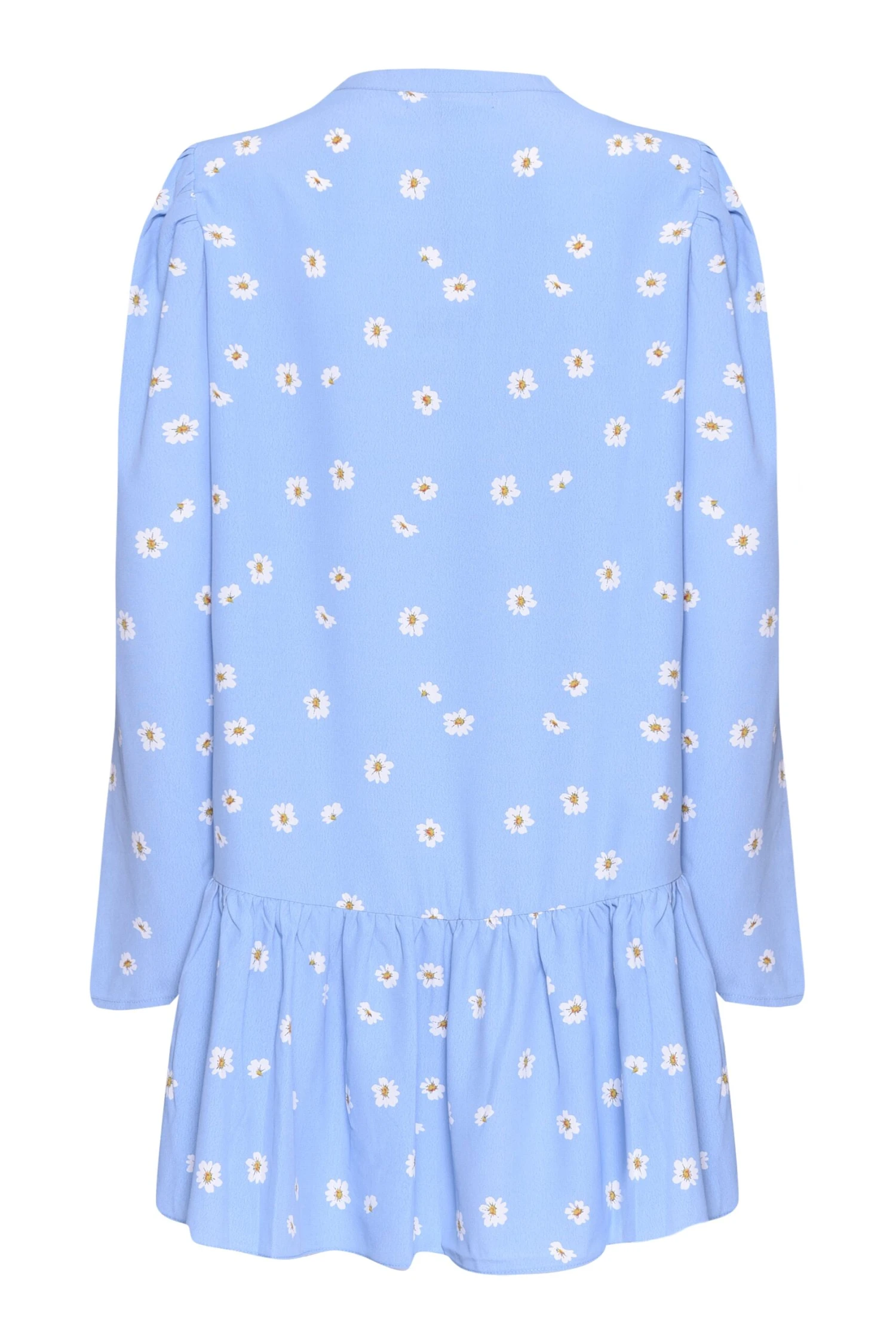 Glamorous Blue Spaced Floral Tie Neck Shift Mini Dress - Image 2