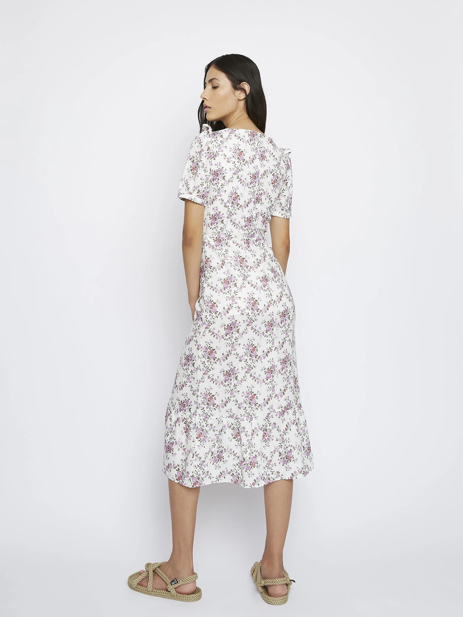 Glamorous Romantic Floral Side Split Midi Dress - Image 3