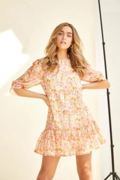 Glamorous Volume Mini Dress With Puff Sleeves