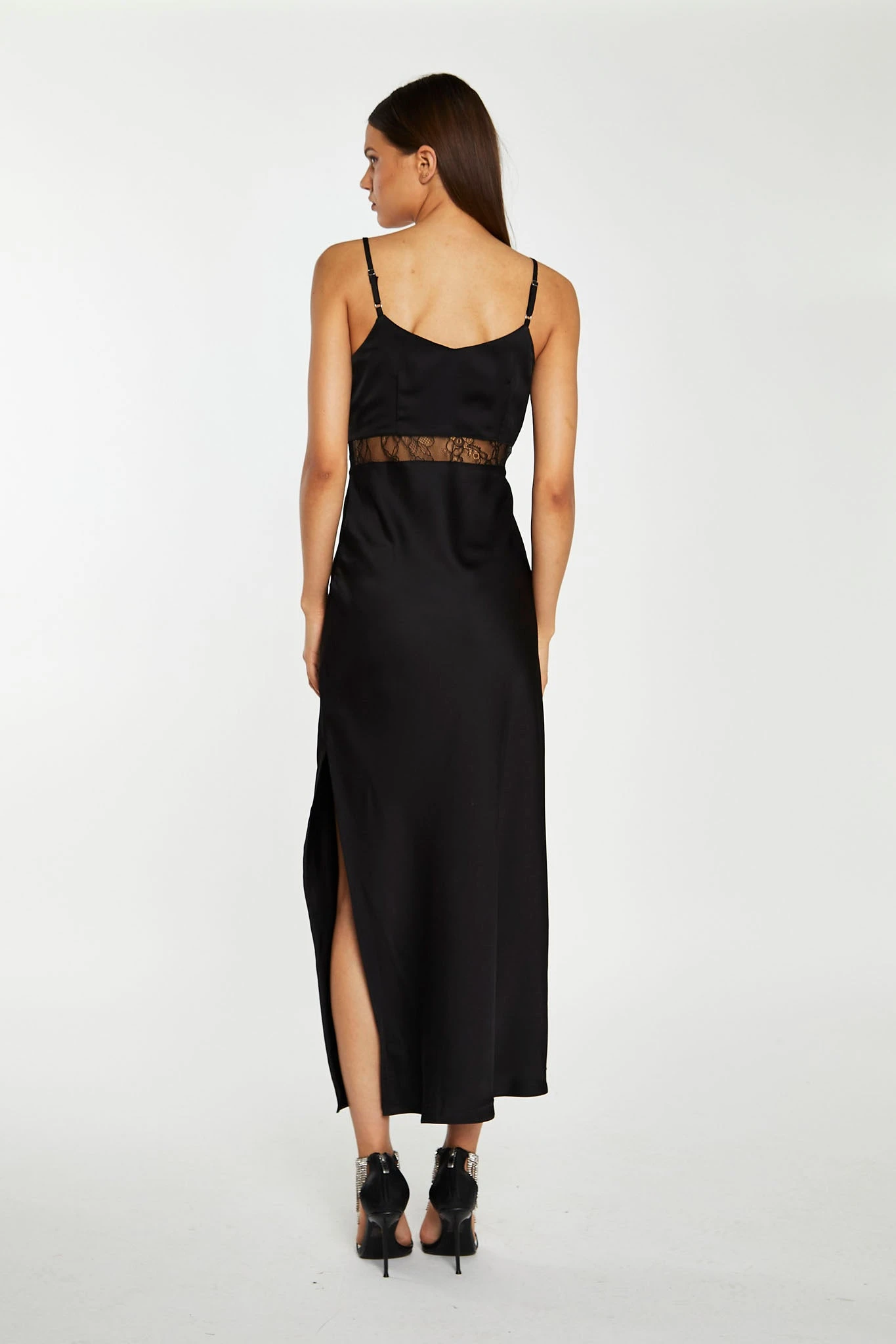 Glamorous Black Lace Trim Cami Midaxi-Dress - Image 3