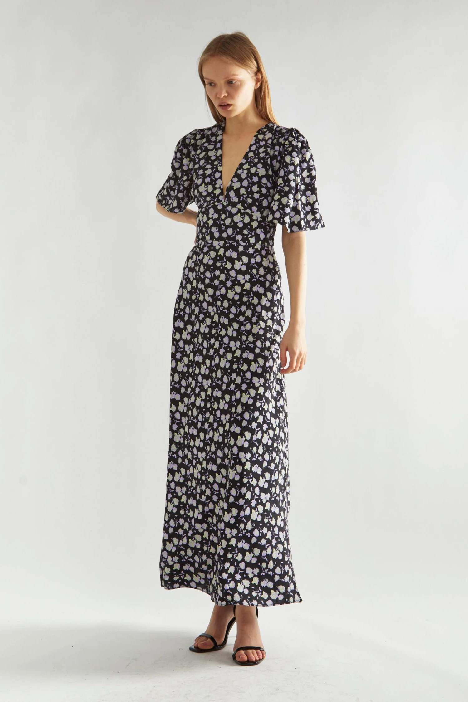 Glamorous Lilac-Rose V-Neck Maxi Tea-Dress - Image 2