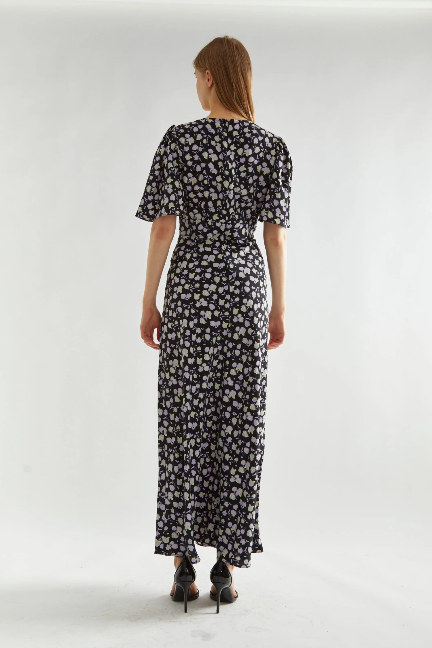 Glamorous Lilac-Rose V-Neck Maxi Tea-Dress - Image 3