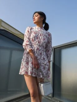Glamorous Romantic Floral Chiffon Dress
