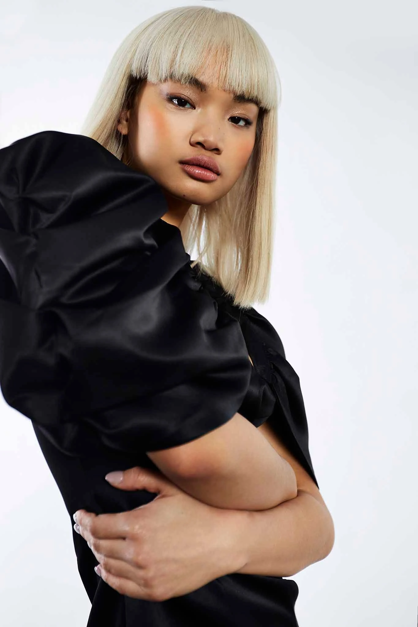 Glamorous Studio Black Statement Sleeve V-Neck Mini Dress - Image 4