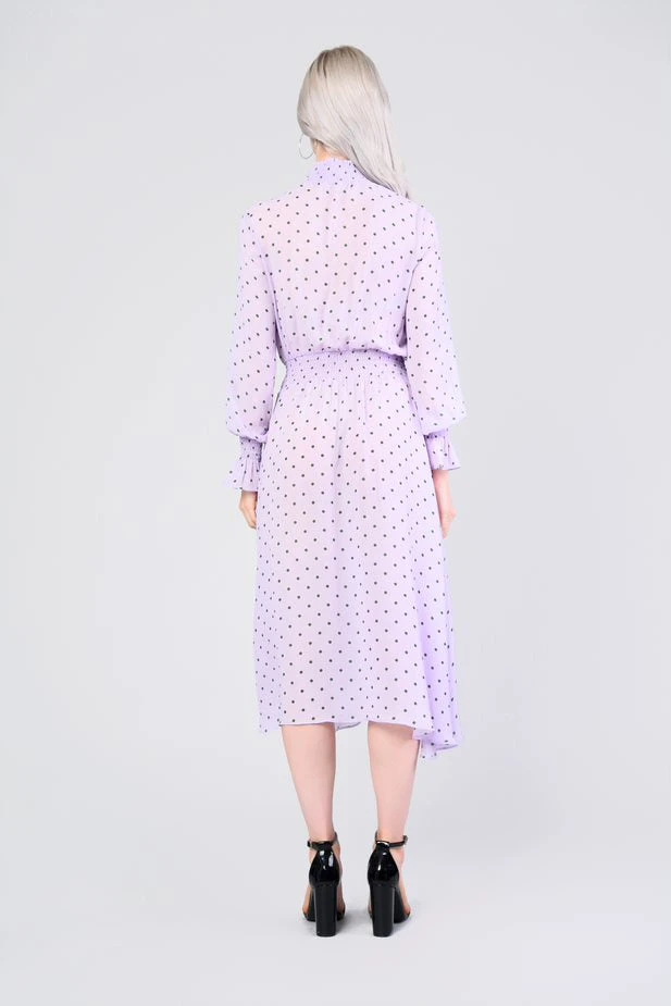 Glamorous Lilac Green Polka Dot Print Midi Dress - Image 2