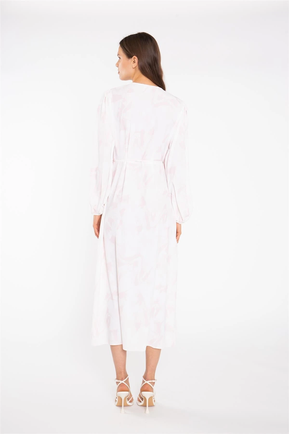 Glamorous Pink-Watercolour Wrap Midi-Dress - Image 2