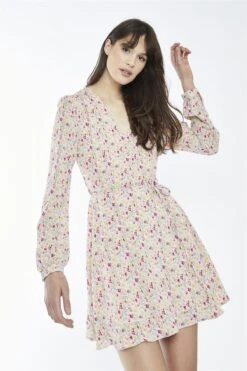 Glamorous Colourful Ditsy V-Neck Mini-Dress