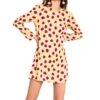 Glamorous Yellow Purple Spot Long Sleeve Mini Dress